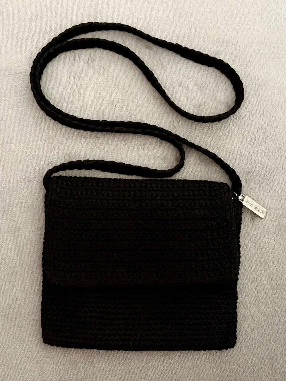 Old Navy Black Crochet Crossbody Purse